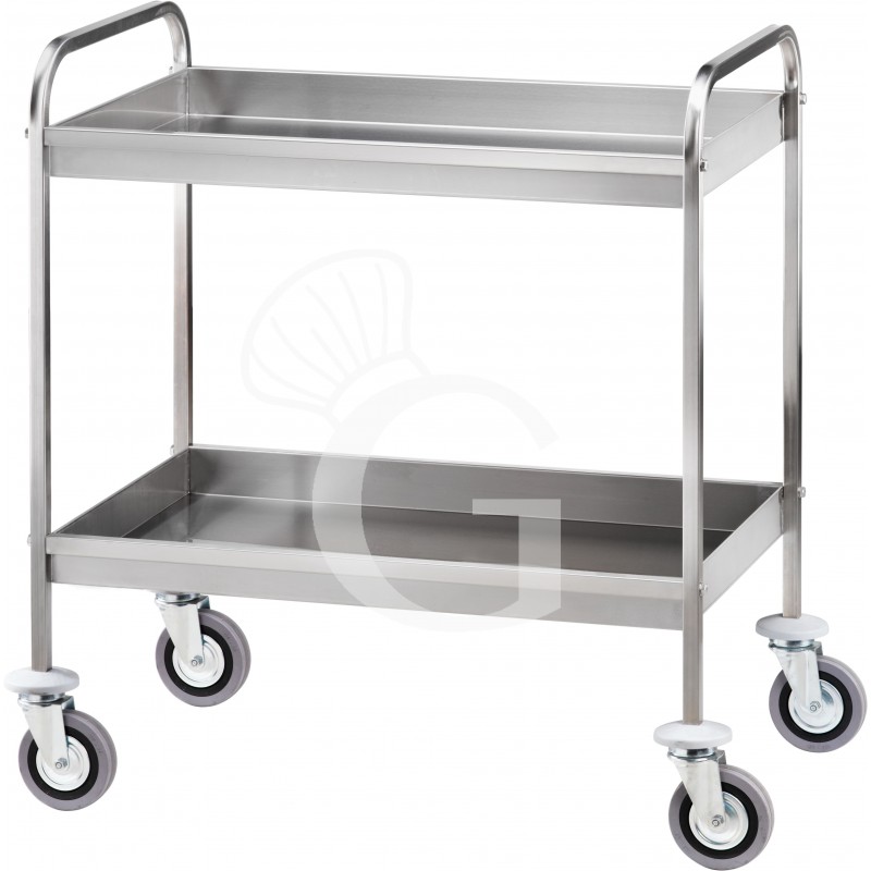 Carro de servicio 2 cubas A 65 mm de acero inoxidable L 910 mm x P 570 mm x A 970 mm