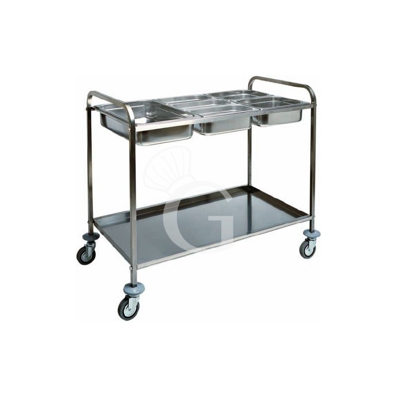 Carro de servicio y recogida, cubetas 3 GN1/1 - L 1100 mm x P 620 mm x A 970 mm