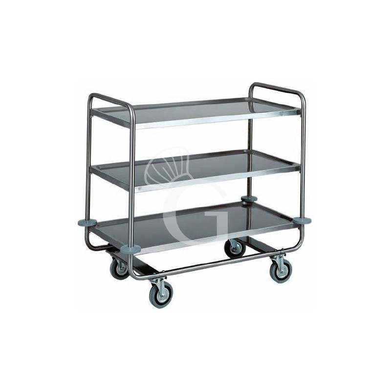 Carro de servicio 3 estantes de acero inoxidable L 1100 mm x P 600 mm x A 1000 mm