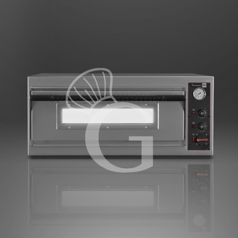 Horno eléctrico con 1 cámara control mecánico para 6 pizzas de 350 mm de diámetro