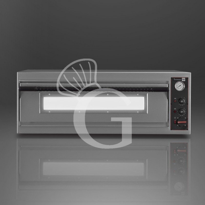 Horno eléctrico con 1 cámaras control mecánico para 6 pizzas de 350 mm de diámetro