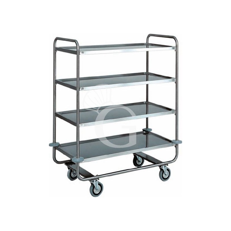 Carro de servicio 4 estantes de acero inoxidable L 1100 mm x P 600 mm x A 1300 mm