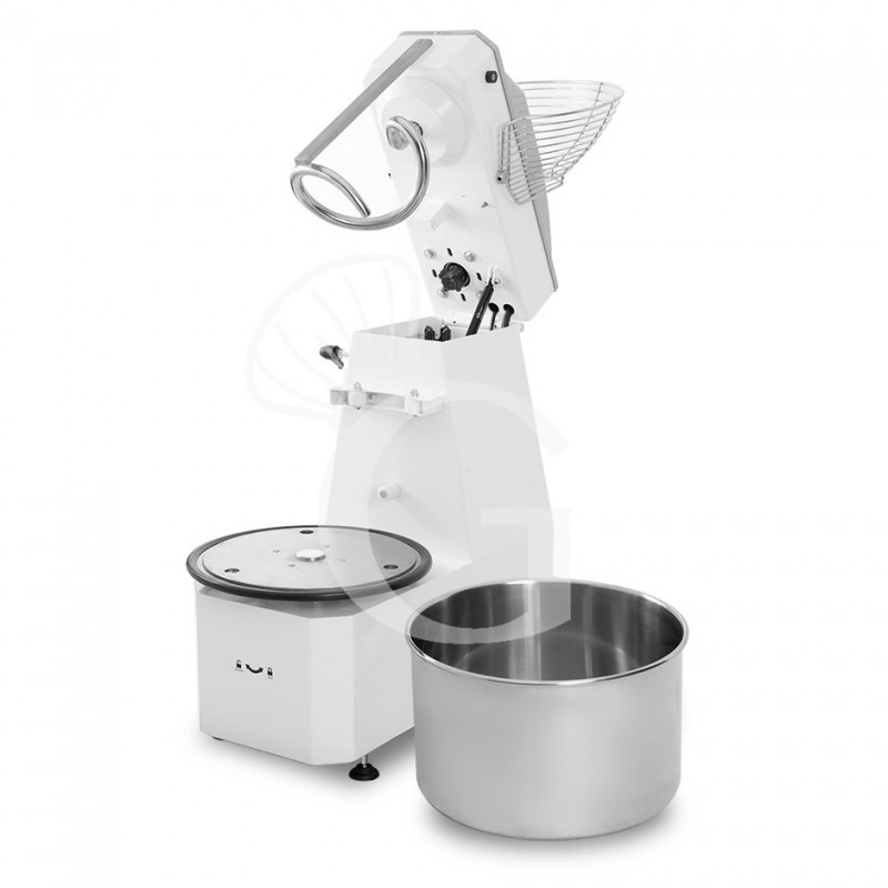 Amasadora de espiral trifásica con cabezal elevable y cuba extraíble mandos digitales - capacidad 60 LT