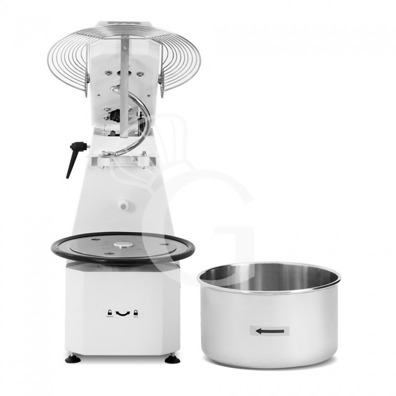Amasadora de espiral trifásica con cabezal elevable y cuba extraíble mandos digitales - capacidad 60 LT