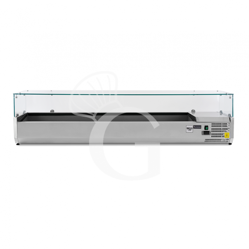 Vitrina Refrigerada horizontal, longitud 1500 mm, Capacidad 7 Cubetas GN1/4