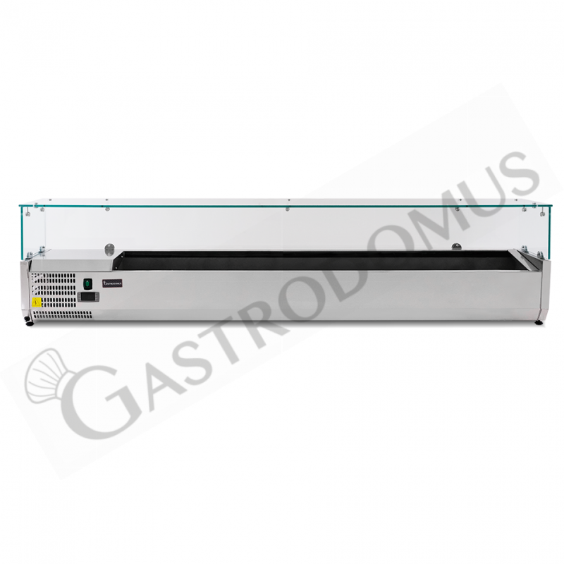 Vitrina Refrigerada horizontal para ingredientes, motor a la izquierda, L 1800 mm, Capacidad 8 Cubetas GN1/3