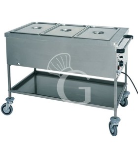Carro térmico baño maría para 3 cubetas GN1/1 - L 1170 mm x P 650 mm x A 850 mm