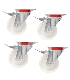 Set 4 ruedas multidireccionales para soporte horno con freno