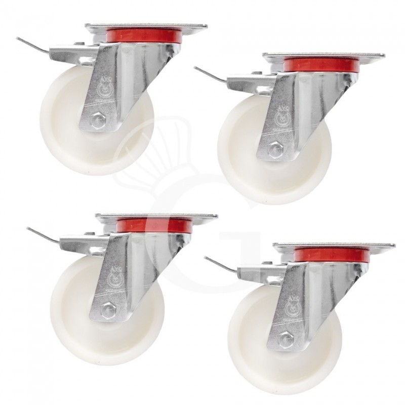 Set 4 ruedas multidireccionales para soporte horno con freno