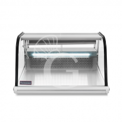 Expositor refrigerado ventilado de sobremesa con exterior negro e inox – 175 L – +2 °C / +12 °C – luz interna LED