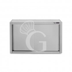 Armario de pared con puertas correderas de acero inoxidable con 2 estantes, L 1100 mm x P 400 mm x A 1000 mm