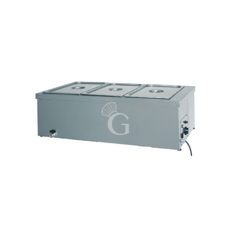 Mesa caliente de sobremesa 3 cubetas GN 1/1 L 1100 mm x P 600 mm x A 320 mm 2000 W