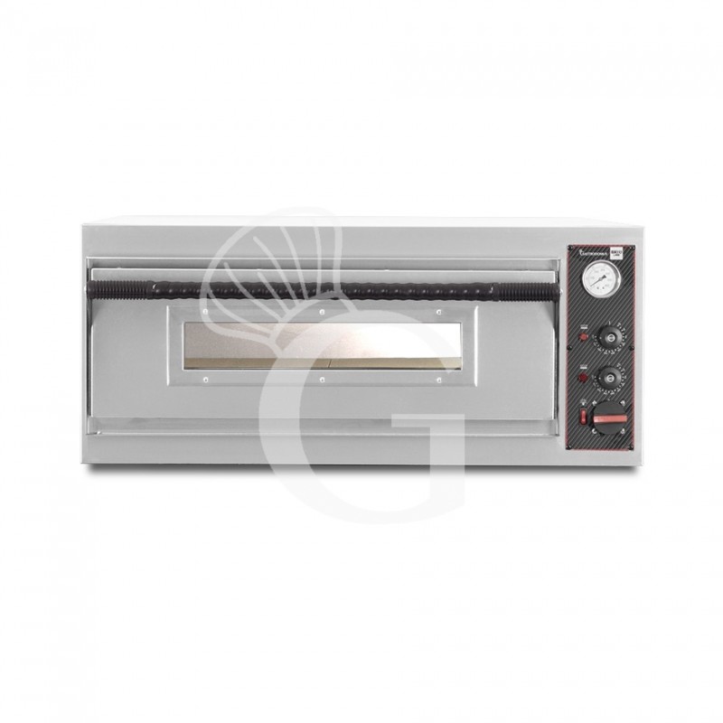 Horno eléctrico con 1 cámara control mecánico para 6 pizzas de 350 mm de diámetro