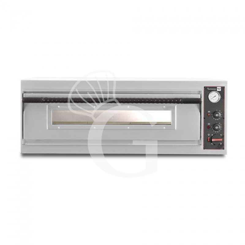 Horno eléctrico con 1 cámara control mecánico para 6 pizzas de 350 mm de diámetro