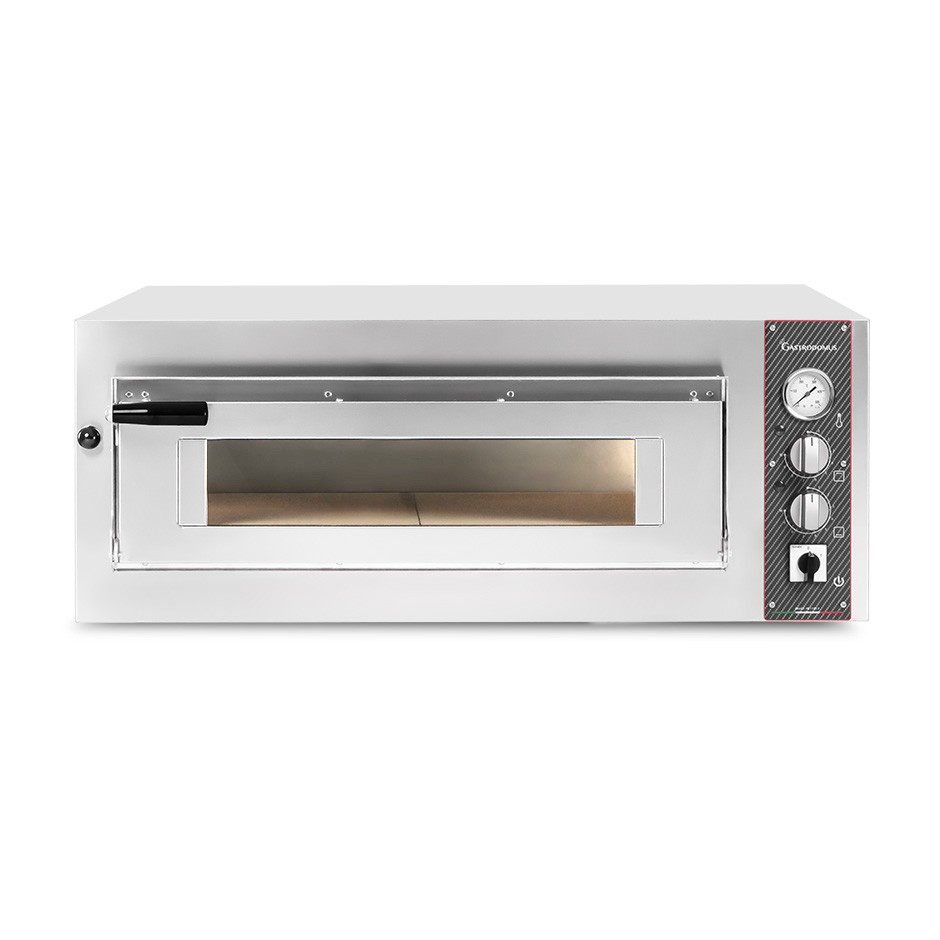 Horno eléctrico para 6 pizzas diámetro 350 mm 1 cámara control mecánico 7,55 Kw
