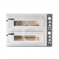Horno eléctrico para 4 + 4 pizzas diámetro 350 mm 2 cámaras control mecánico 11,5KW