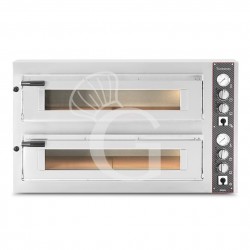Horno eléctrico para 9+9 pizzas diámetro 350mm 2 cámaras control mecán ico 26,2 KW