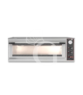 Horno eléctrico puerta de cristal para 3 bandejas 600x400 o 6 pizzas Ø 350mm 1 cámara con control mecánico