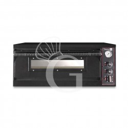 Horno eléctrico 6 pizzas de diámetro 350 mm 1 cámara control mecánico 9 Kw con diseño negro
