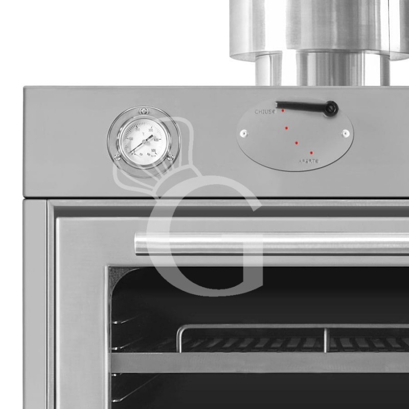 Horno de carbón compacto, ideal para asar, gratinar y ahumar, L760xP790xH670 mm - 60/80 cubiertos