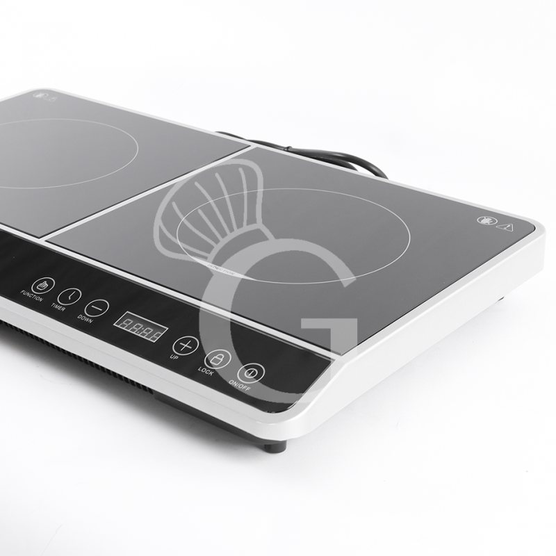 Placa de inducción 2 zonas de cocción Ø 185 mm, L 605 mm x P 360 mm x H 65 mm 1800+1800 W