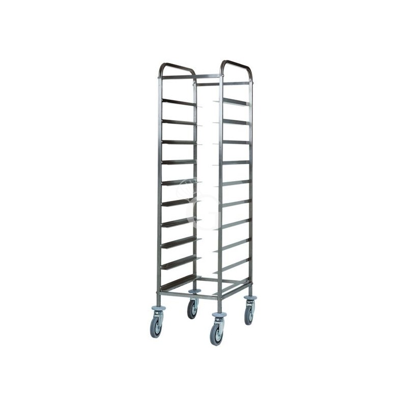 Carro bandejero de acero inoxidable para 10 bandejas GN1/1- L 380 mm x P 620 mm x A 1750 mm