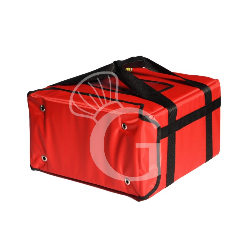 Bolsa térmica rígida de nylon color rojo , 450 x 450 x 250 mm