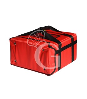 Bolsa térmica rígida de nylon color rojo , 550 x 550 x 250 mm