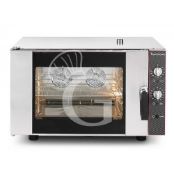 Horno eléctrio convección con humidificador, puerta apertura lateral, mandos mecánicos, trifásico, 4 bandejas 600x400 mm o GN1/1