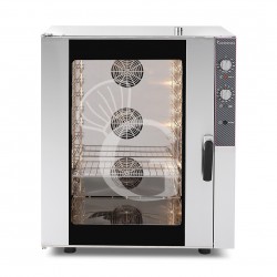 Horno eléctrico convección , humidificador, apertura lateral, mecánico, trifásico, 10 bandejas 600 x 400 mm o GN1/1