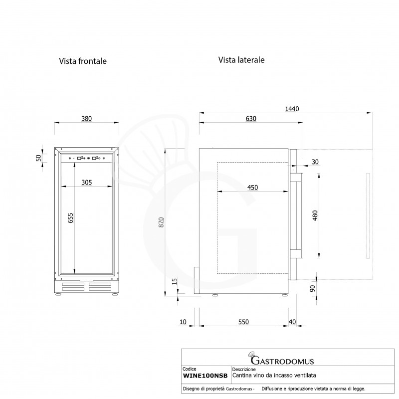 Vinoteca ventilada 100 LT 7 estantes  31 botellas +5°C/+22°C