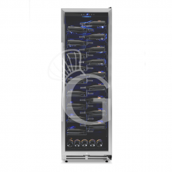 Vinoteca empotrable ventilada puerta inox 420 LT 10 estantes 119 botellas +5°C/+22°C