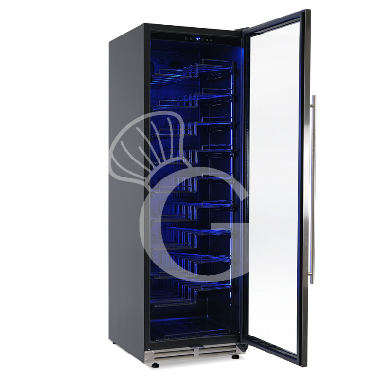 Vinoteca empotrable ventilada puerta inox 420 LT 10 estantes 119 botellas +5°C/+22°C