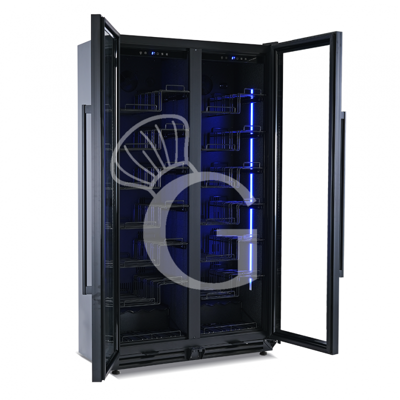 Vinoteca empotrable Doble temperatura 480 LT 14 estantes 106 botellas +5°C/+22°C