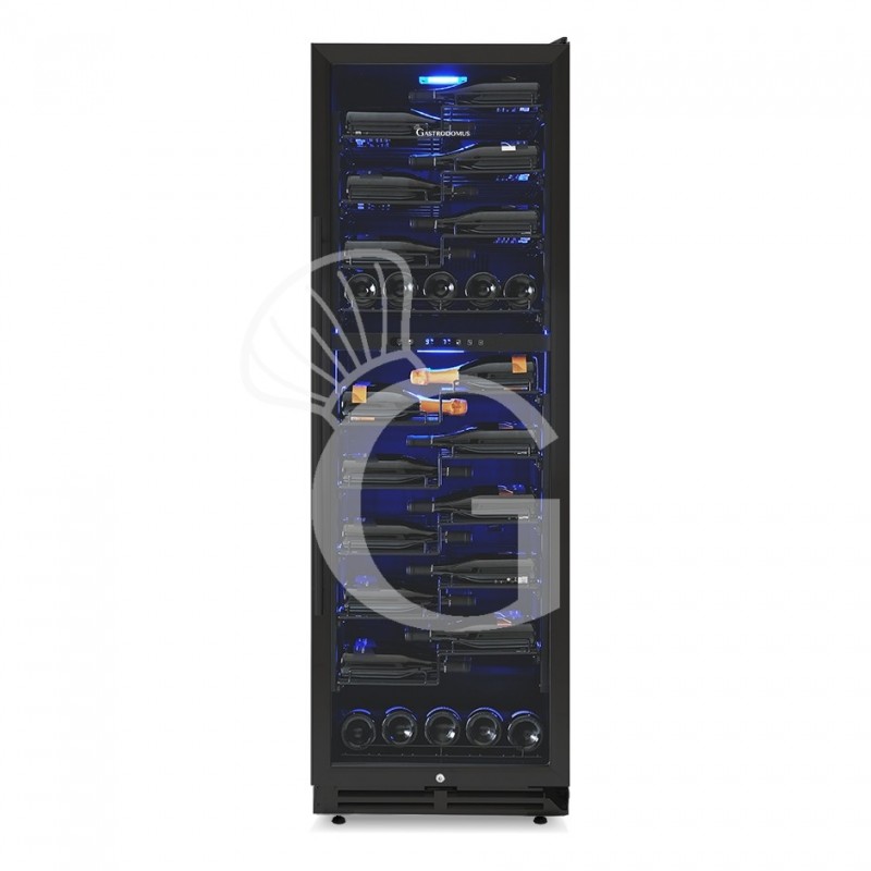 Vinoteca empotrable Doble temperatura ventilada 420 LT 9 estantes 107 botellas +5°C/+22°C