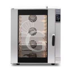 Horno eléctrico convección vapor, puerta lateral, pantalla táctil , trifásico, 10 bandejas de 600x400 mm o GN 1/1