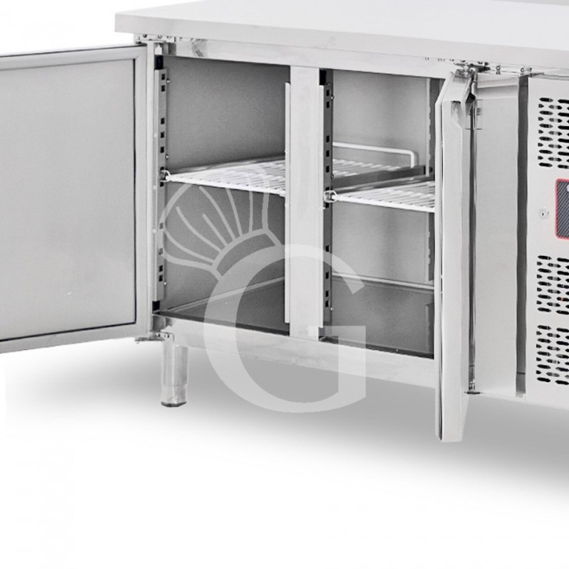 Mesa Refrigerada para pastelería 2 Puertas 600 X 400 mm Encimera de granito -2°C/+8°C Clase de eficiencia energética C