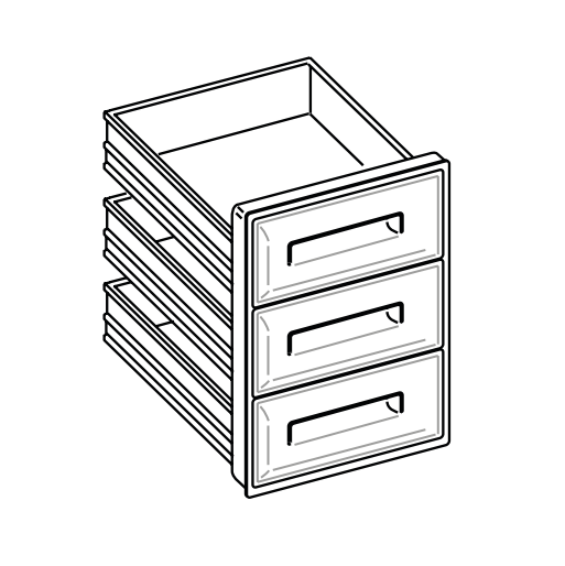 Cajonera con 3 cajones H 600 X P 550