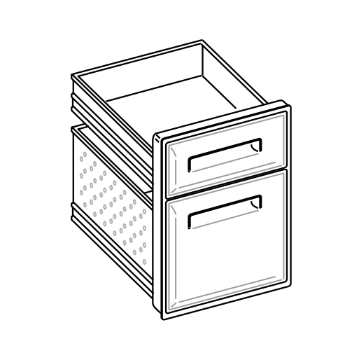 Cajonera con 2 cajones H 600 X P 670