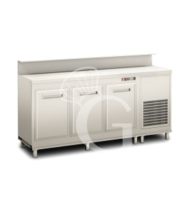 Mostrador de bar refrigerado con motor incorporado y soporte para mostrador, temperatura +4°C/+8°C, L 2000 x P 560 x H 1145 mm
