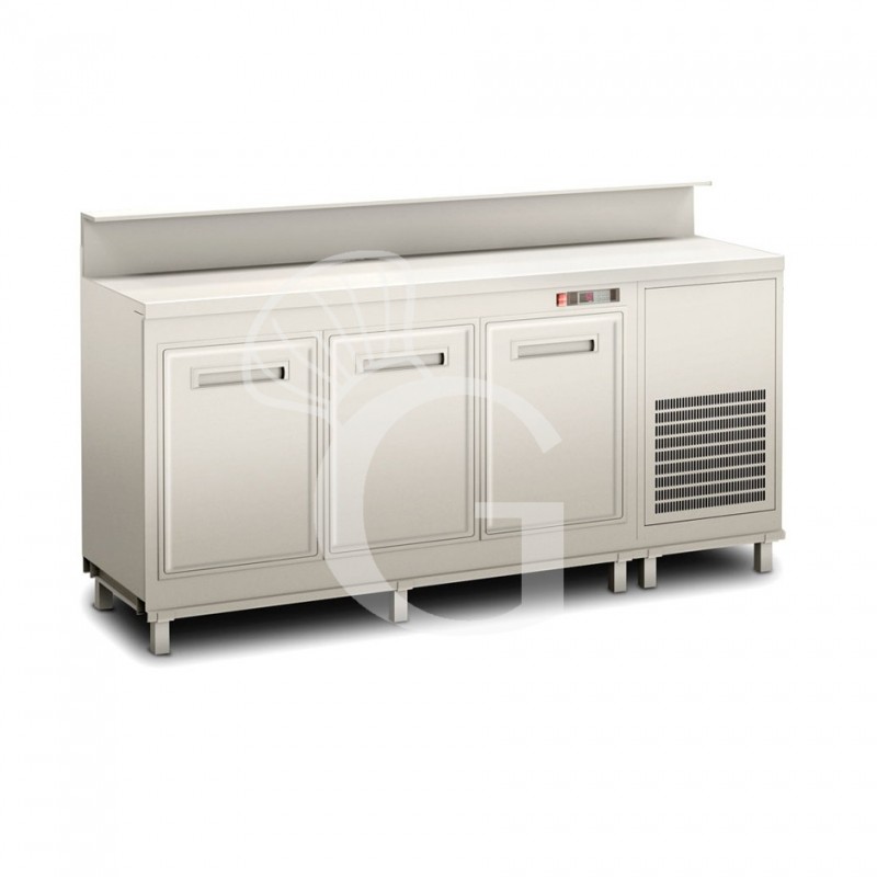 Mostrador de bar refrigerado con motor incorporado y soporte para mostrador, temperatura +4°C/+8°C, L 2000 x P 560 x H 1145 mm