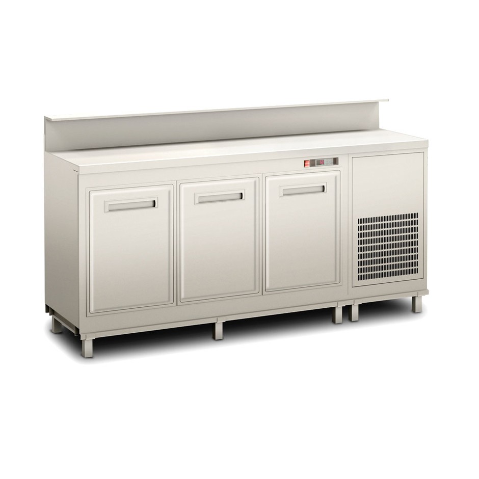 Mostrador de bar refrigerado con motor incorporado y soporte para mostrador, temperatura +4°C/+8°C, L 2000 x P 560 x H 1145 mm