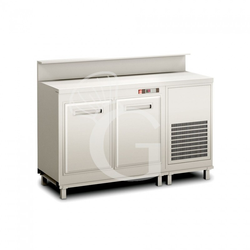 Mostrador de bar refrigerado con motor incorporado y soporte mostrador, temperatura -16°C/-18°C, L 1500 x P 680 x H 1145 mm