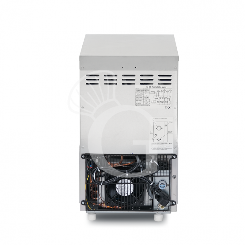 Máquina de hielo monofásica 24 kg/24 h cubito hueco, refrigeración por agua
