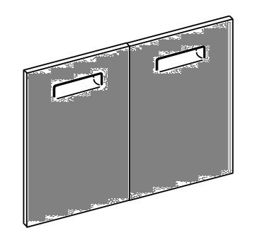 Puerta batiente   doble L1000 lado H 575 mm