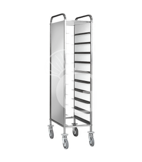 Carro bandejero con paneles laterales para 10 bandejas GN1/1 - L 450 mm x P 620 mm x H 1750 mm