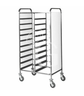 Carro bandejero con paneles laterales  para 20 bandejas GN1/1 - L 810 mm x P 620 mm x H 1750 mm