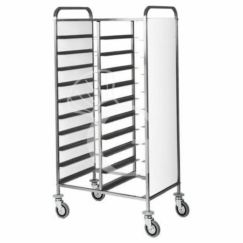 Carro bandejero con paneles laterales  para 20 bandejas GN1/1 - L 810 mm x P 620 mm x H 1750 mm