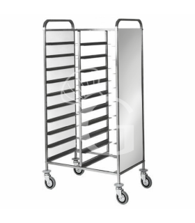 Carro bandejero con paneles laterales inox para 20 bandejas GN1/1 - L 810 mm x P 620 mm x H 1750 mm