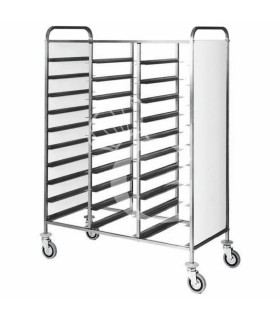 Carro bandejero con paneles laterales  para 30 bandejas GN1/1 - L 1170 mm x P 620 mm x H 1750 mm